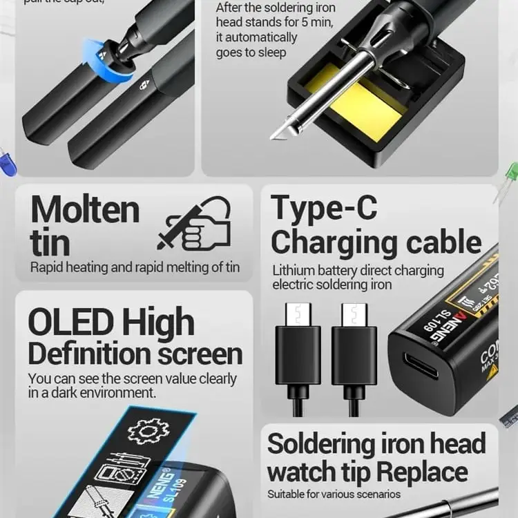 Kit de soldadura 2 en 1 ANENG SL 109- 75W ( Cautín, Multímetro) Professional.'s photo #3