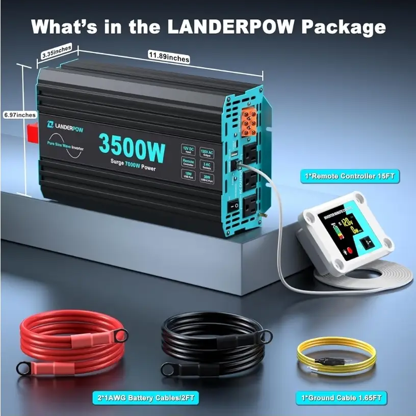 Inversor de Onda Senoidal Pura LANDERPOW- 7000w ( pico) . 3500W / 12V lineal.'s photo #3