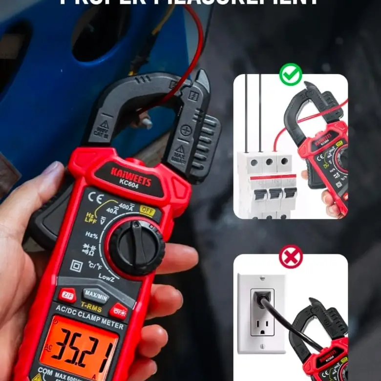 Multímetro de Gancho Digital KAIWEETS KC604 AC/DC True- RMS .'s photo #1