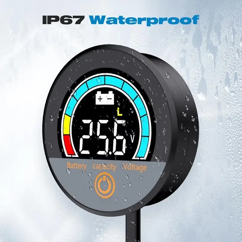 *Voltimetro Batería IP67 Impermeable DC 8-100V con LCD Retroiluminado y Alarma - Para Litio LiFePO4 y Plomo-Ácido*'s photo #1