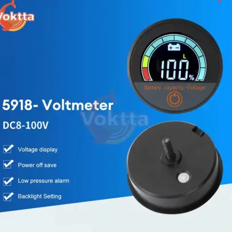 *Voltimetro Batería IP67 Impermeable DC 8-100V con LCD Retroiluminado y Alarma - Para Litio LiFePO4 y Plomo-Ácido*'s photo #3