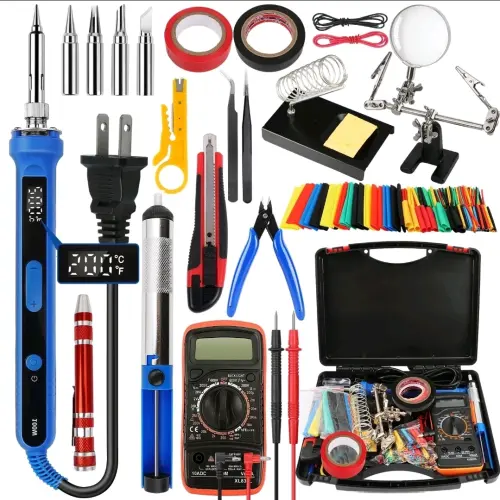 Kit Soldadura 194PCS 100W Digital LCD + Auto-Sleep + 15s Calentamiento + Mano Ayudante Lupa's photo #1