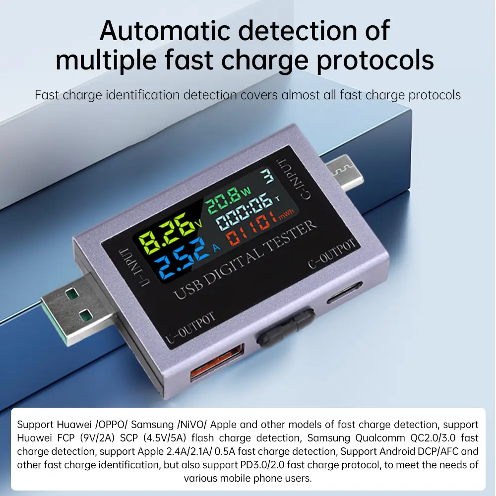 Tester USB-C Dual Digital 4.5-50V 0-8A + PD QC PPS + Vatímetro mAh mWh Temperatura's photo #2