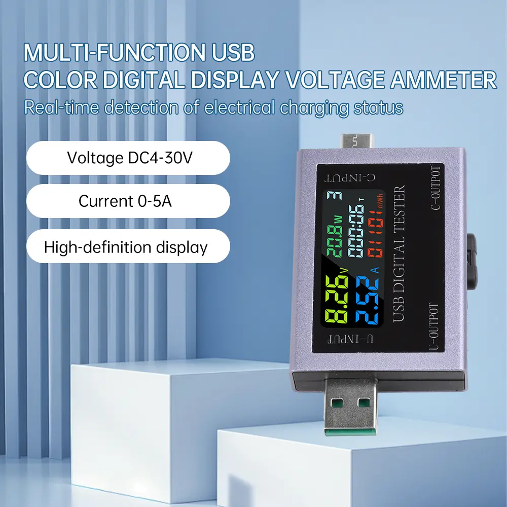 Tester USB-C Dual Digital 4.5-50V 0-8A + PD QC PPS + Vatímetro mAh mWh Temperatura's photo #3