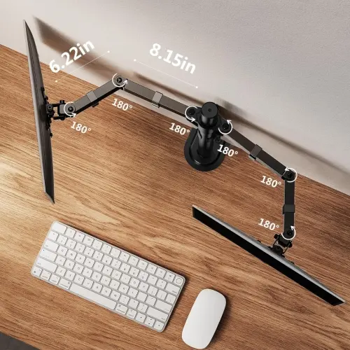 Soporte Dual para Monitor ErGear 13-32" Hasta 17.6 lb Brazo, Altura Giro Inclinación 360°, Abrazadera C + Grommet's photo #3