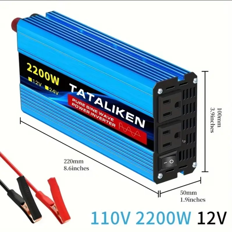 Inversor TATALIKEN Onda Senoidal Pura 2200W Pico / 1100W Continuo 12V/24V a 110V AC con Soft Start's photo #3