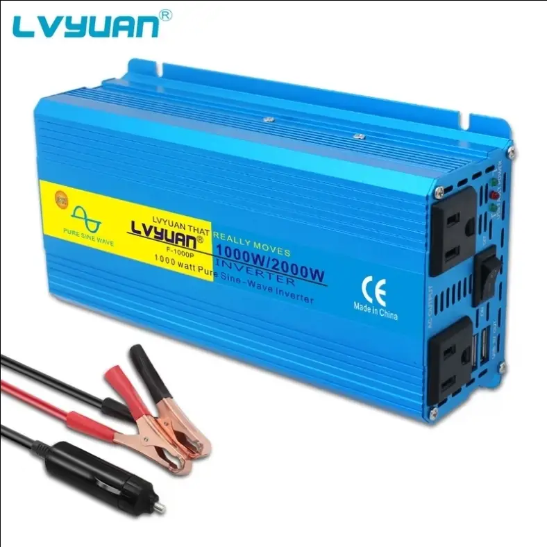 Inversor Corriente Coche Onda Senoidal Pura LVYUAN 2000W Pico / 1000W Continuos 12V a 110V Enchufe's photo #1
