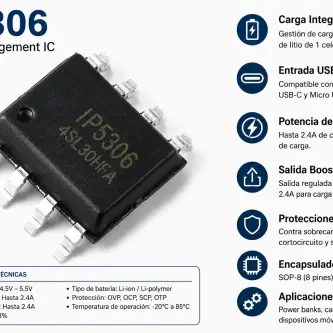 IC IP5306 Power Bank SoC 2.1A con Linterna's photo #1