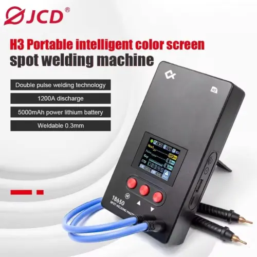 Soldadora de Puntos Portátil JCD  / H3 1200A 0.25mm con Pantalla Color 1.8" y Batería 5000mAh para 18650 / Celular — imagen 1
