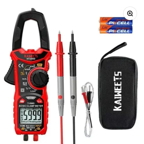 KAIWEETS HT206D Clamp Meter Digital T-RMS 6000 Cuentas + KET01 Test Leads Kit Silicona's photo #1