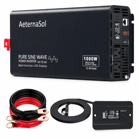 Inversor Corriente AeternaSol 1000W DC 12V a AC 110-120V Onda Sinusoidal Pura's photo #1