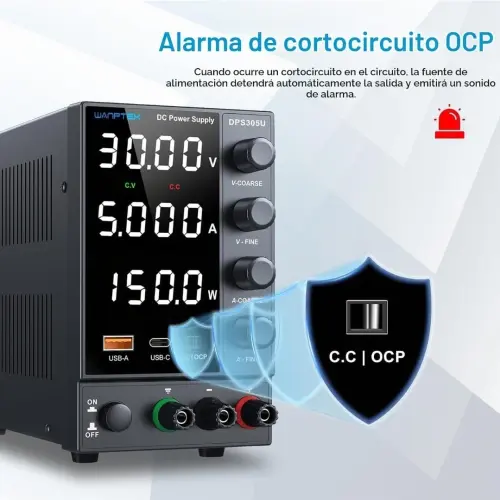Fuente Laboratorio WANPTEK DPS305U 30V 5A USB Tipo C OCP - E1005's photo #1
