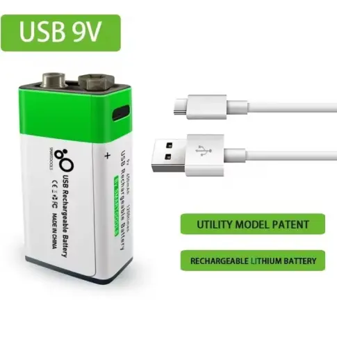 Batería Recargable Litio 9V Type-C USB para Multímetro Micrófono - E1024's photo #1