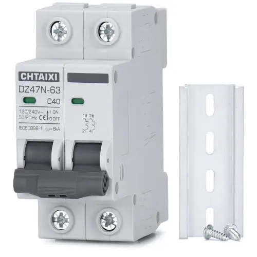 Interruptor Termomagnético MCB 40A 2 Polos AC Riel DIN Solar - E1031 — imagen 1