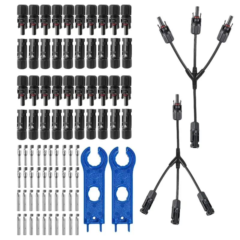 Kit Conectores MC4 Solares Tipo Y 4 Cables + 2 Llaves Montaje M0990 — imagen 3