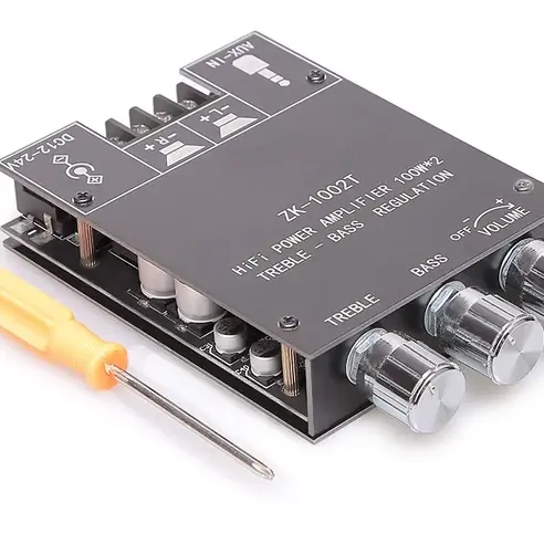 Placa amplificadora Bluetooth ZK-1002T 2x100W con control de graves y agudos M0991 — imagen 3