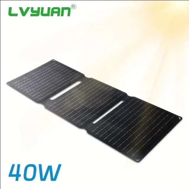 Panel Solar Portátil LVYUAN 40W con USB Dual QC 3.0 y Hub Desmontable M1073 — imagen 1