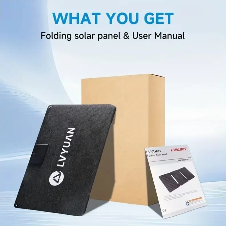 Panel Solar Portátil LVYUAN 40W con USB Dual QC 3.0 y Hub Desmontable M1073 — imagen 2