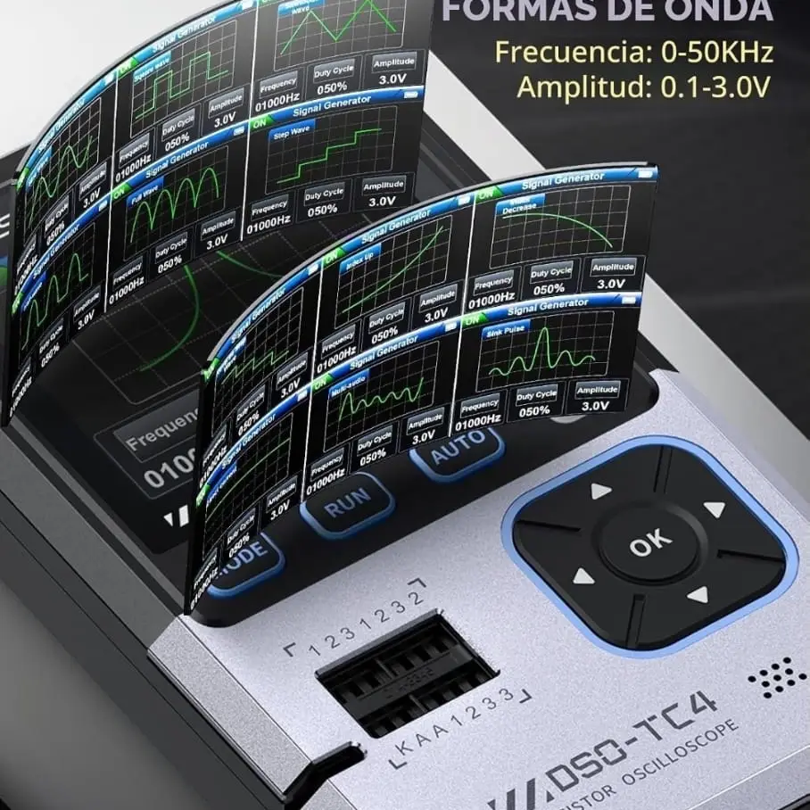 Osciloscopio FNIRSI DSO-TC4 3 en 1 10MHz 48MSa/s Transistor Tester DDS M1064 — imagen 5