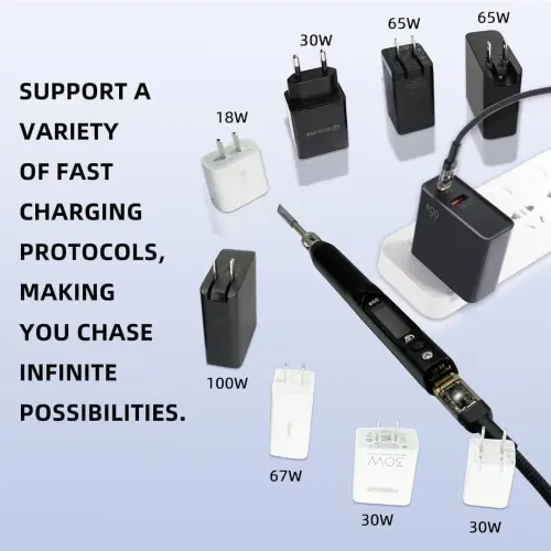Kit cautin soldador SEQURE S99 150W OLED USB-C  PD/QC/PPS + 4 puntas  E1028 — imagen 3
