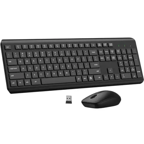 Combo teclado y mouse inalámbrico Mk258 ergonómico silencioso 2.4G E1043 — imagen 1
