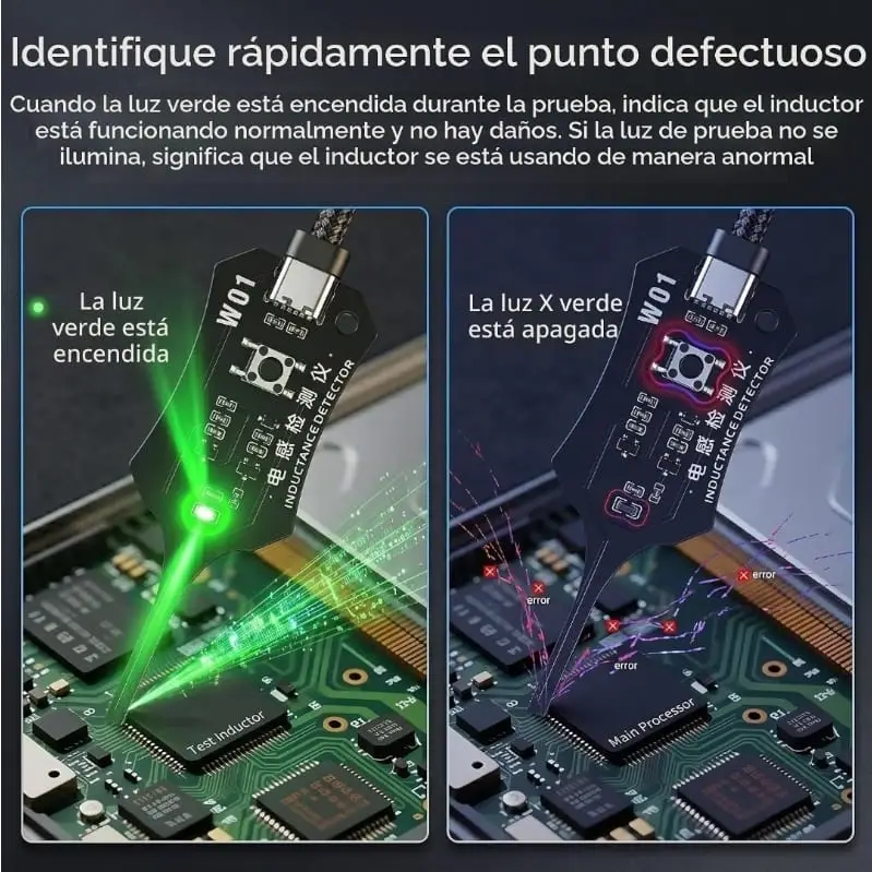 Probador de inductancia W01 XAGMODSHN. Luz verde tipo C 1 boton PCB . E1045 — imagen 2