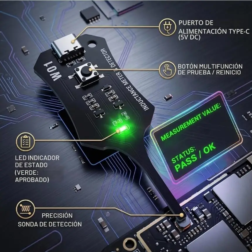 Probador de inductancia W01 XAGMODSHN. Luz verde tipo C 1 boton PCB . E1045 — imagen 4