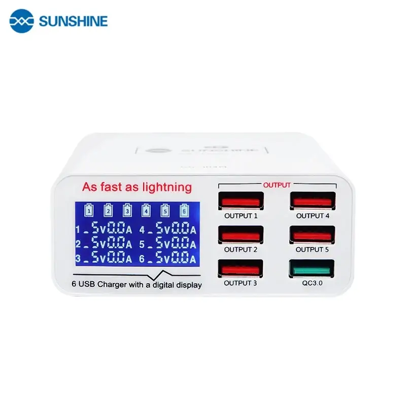 Sunshine SS-304Q 304D 6 puertos USB Estación de carga rápida inteligente. Cargador M0682 — imagen 1