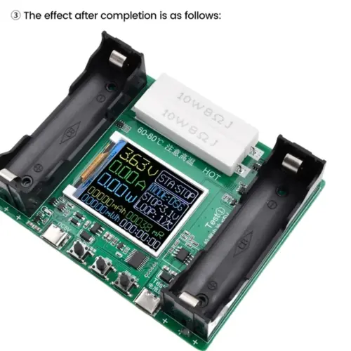 Tester Módulo probador de capacidad de batería tipo C, 2 puertos, 18650 MAh, MWh, pantalla Digital, medición de batería de litio, Detector de potencia  M0694 — imagen 4