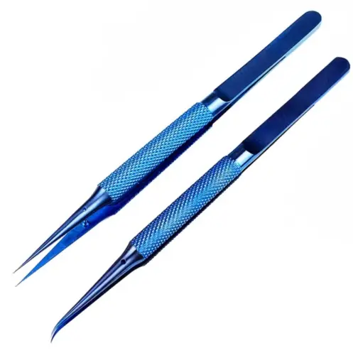 Pinza aleación titanio azul Recta M0222's photo #3
