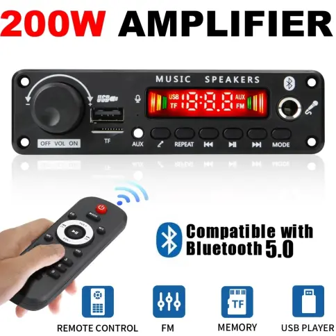 Amplificador mp3 200w 12v's photo #1