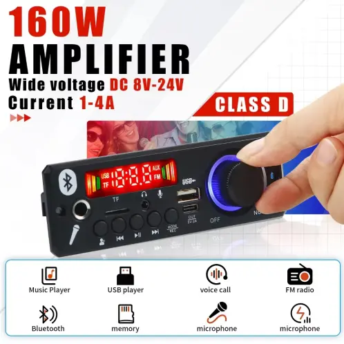MP3 BLUETOOH 160w 12v  AMPLIFICADOR M0387 — imagen 1