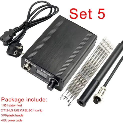 Set Estación  de soldadura Digital LED de T12-951 con 5 puntas M0730 — imagen 2
