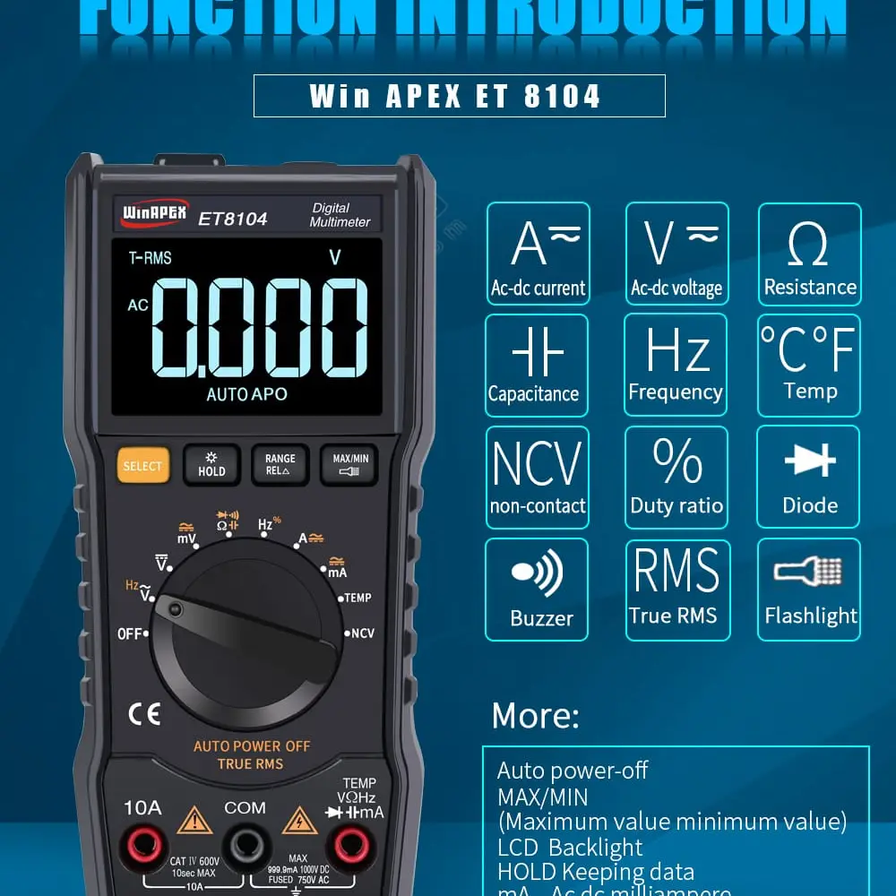 Multimetro WINAPEX ET8104  M0314 — imagen 2
