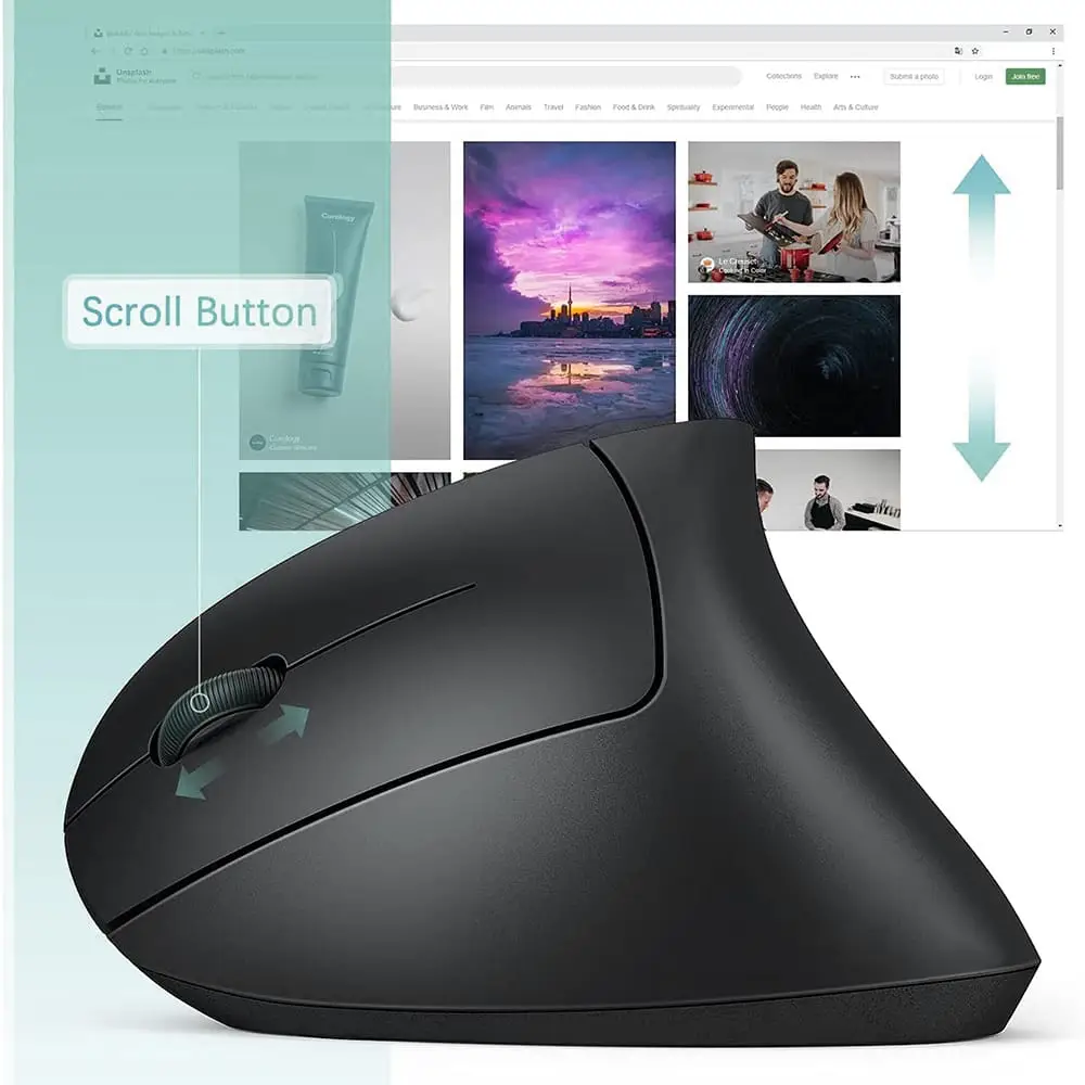 MOUSE vertical ergonómico 2,4 GHz inalámbrico ratón óptico M0391 — imagen 5
