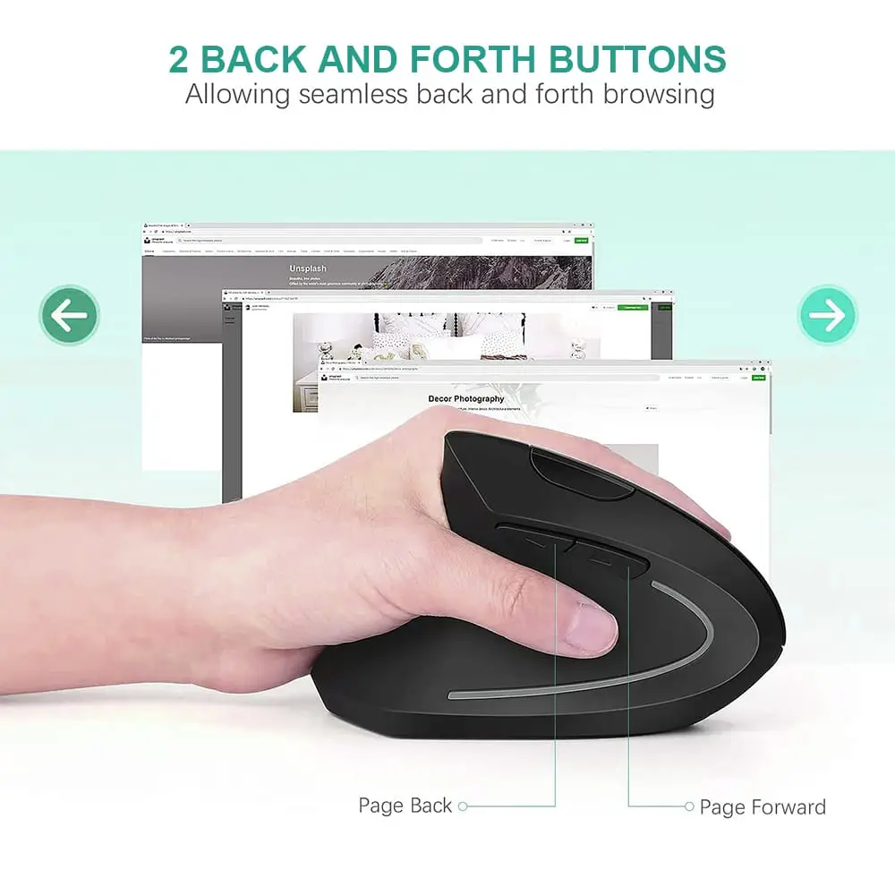 MOUSE vertical ergonómico 2,4 GHz inalámbrico ratón óptico M0391 — imagen 3