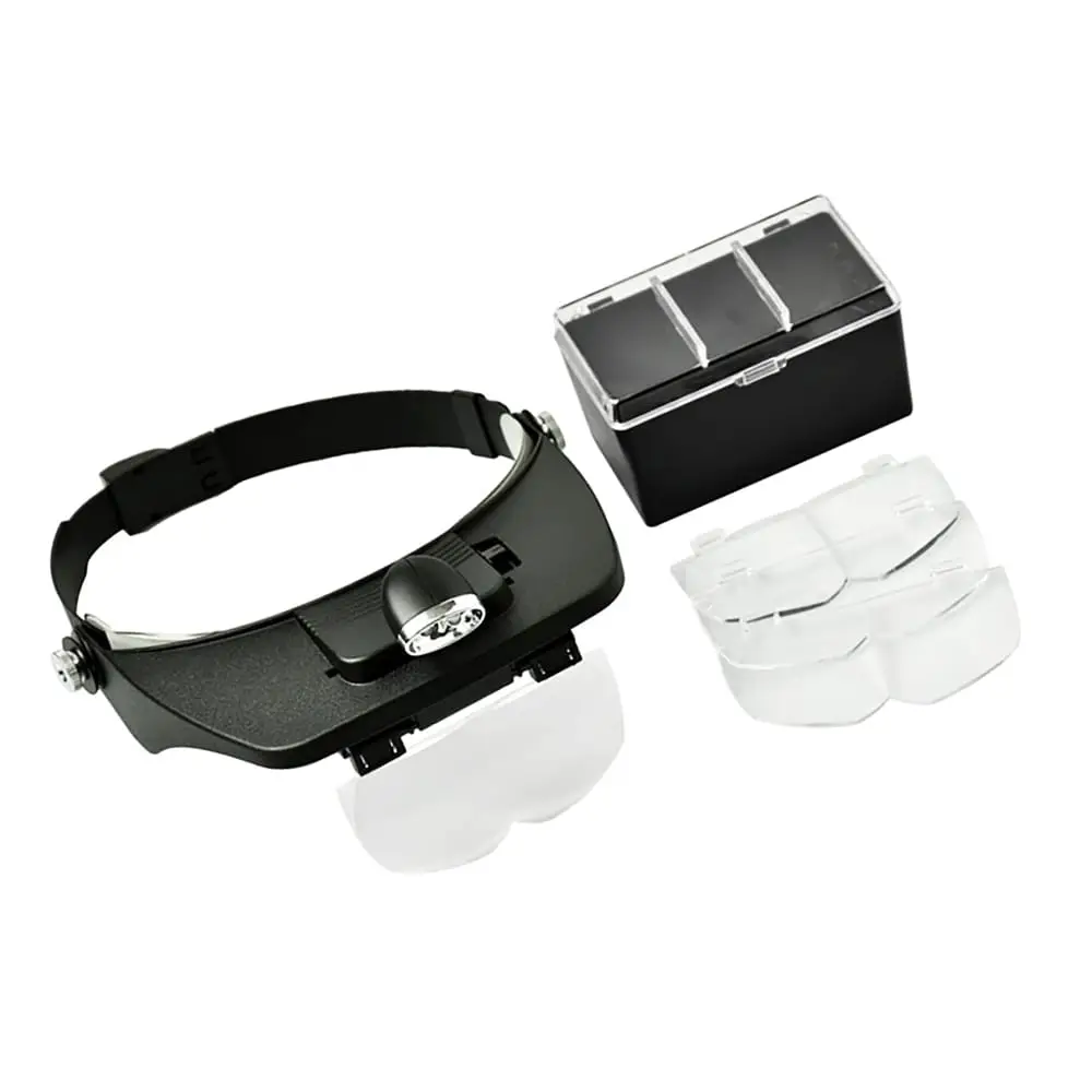 Lupa binocular de cabeza con luz LED, 4 lentes . Lupa de alta definición para multiusos. Herramienta de injerto de apicultura.'s photo #1