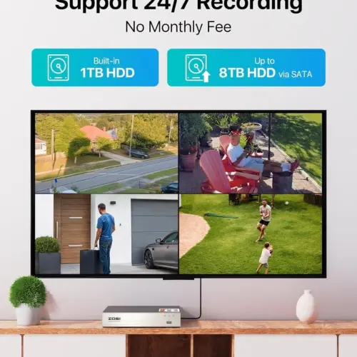 ZOSI Camaras de seguridad  8 canales 1080P con disco duro de 1 TB M0318 — imagen 4