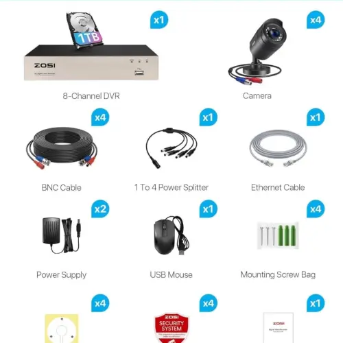 ZOSI Camaras de seguridad  8 canales 1080P con disco duro de 1 TB M0318 — imagen 6