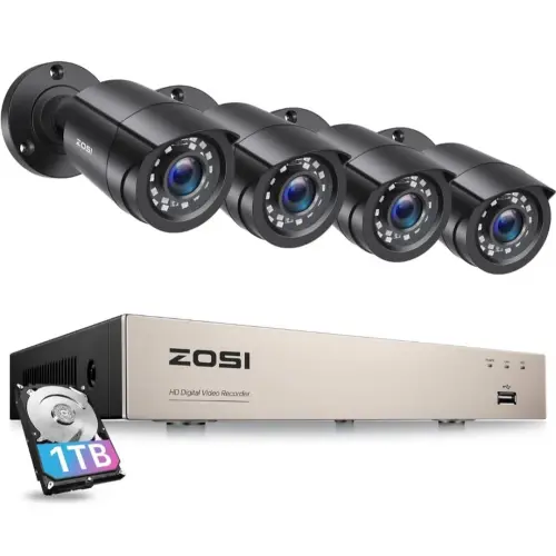 ZOSI Camaras de seguridad  8 canales 1080P con disco duro de 1 TB M0318 — imagen 1