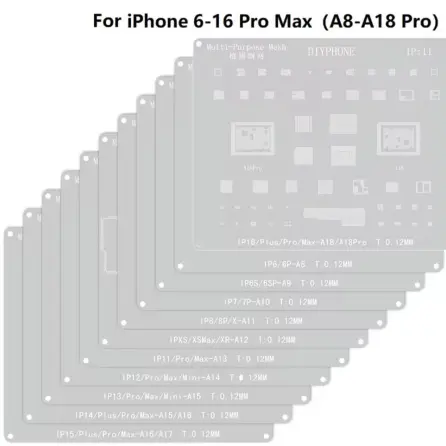 Plantilla Iphone 11 a 16  DIYPHONE de 0,12 mm BGA Stencil M0526 — imagen 7