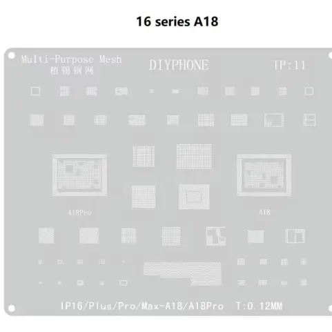 Plantilla Iphone 11 a 16  DIYPHONE de 0,12 mm BGA Stencil M0526 — imagen 8