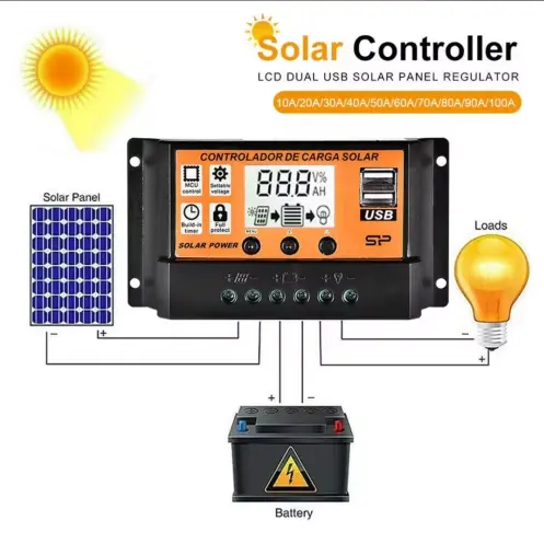 Controlador de carga Solar  PWM, 100 A PW M0786 — imagen 3