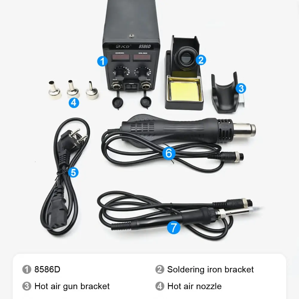 Estación de soldadura JCD 8586D 2 en 1 caliente de 750W M0395 — imagen 9