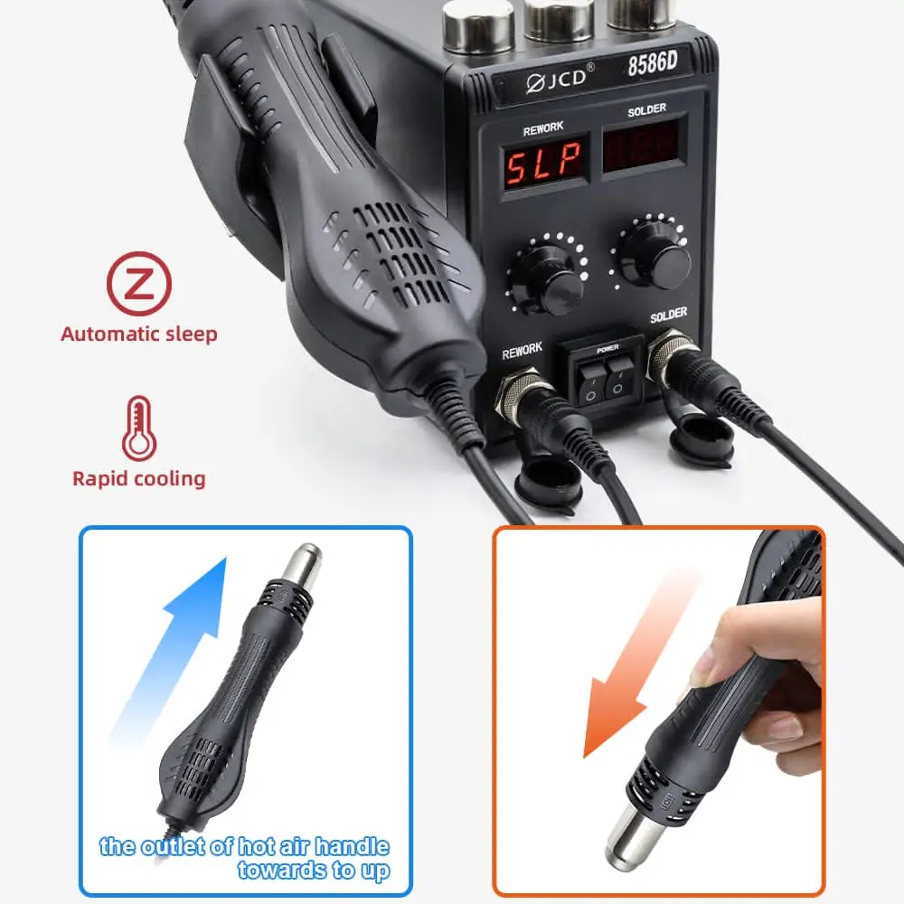 Estación de soldadura JCD 8586D 2 en 1 caliente de 750W M0395 — imagen 5