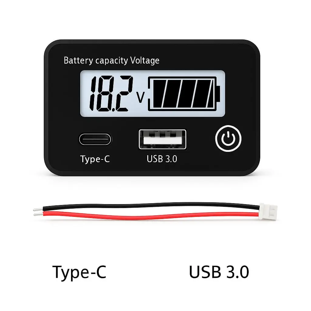 Monitor digital de capacidad de batería con pantalla LCD. (Voltímetro) Modelo 6140 — imagen 1