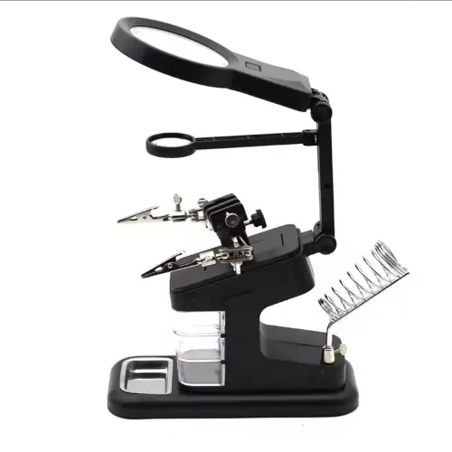 Lupa 3 en 1 con luz led , clips auxiliares y soporte para  cautin.'s photo #2