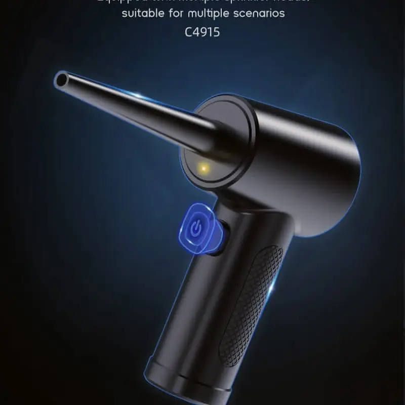 Pistola de aire comprimido portátil para limpieza de computadoras con luz led y batería recargable. — imagen 1