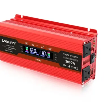 Inversor de corriente 2000 W 12V a 110V . Alta potencia y carga rápida USB — imagen 1