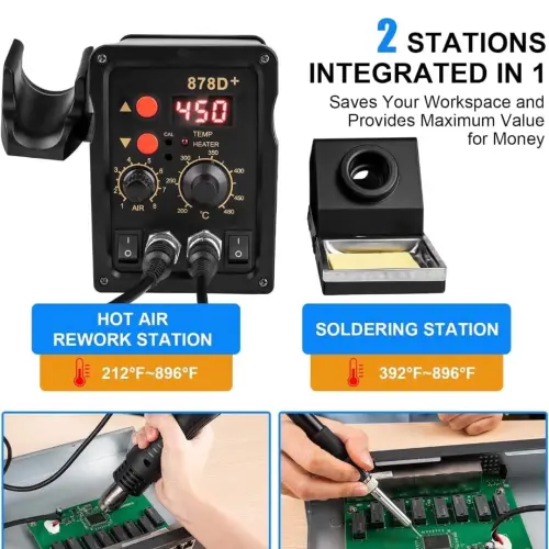 Estacion de aire caliente precisión 878D+ M0325 — imagen 2